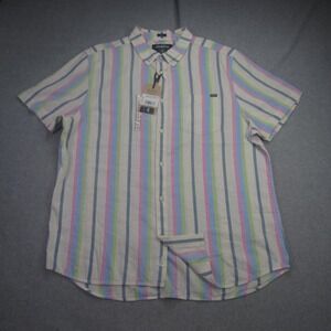 Chubbies Shirt Mens‎ XL Multicolor Striped Resort Weave Friday Button Down